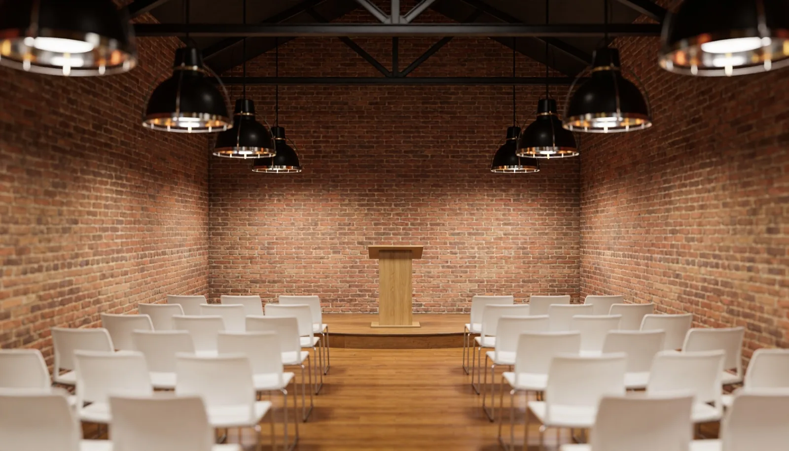 Veranstaltungsraum vor einem Roundtable